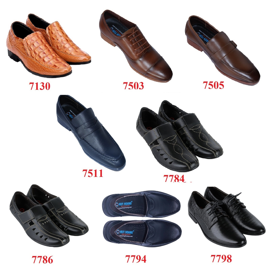 Giày nam da bò nhiều loại nhiều màu HP7130-7503-05-06-11-7784-86-94-98