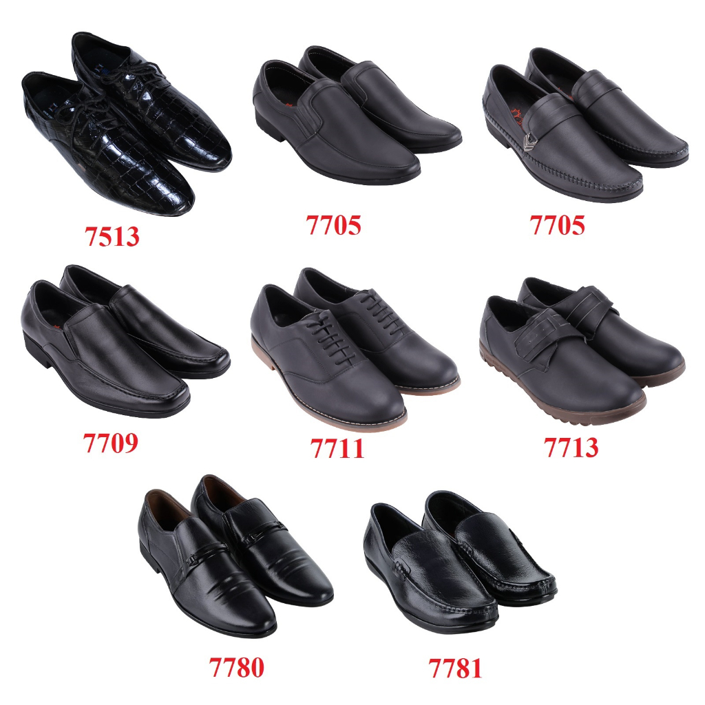 Giày nam da bò nhiều loại màu đen HP7513-7706-08-09-11-13-80-81-82