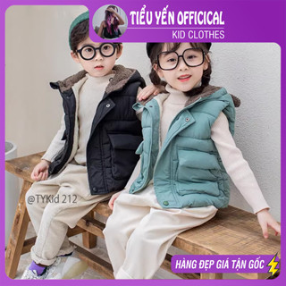Áo khoác cho bé, Áo khoác gile phao tai gấu lót lông 4 màu cho bé 9-22kg  AK212 | Tiểu Yến KID