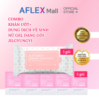 Combo khăn giấy ướt vệ sinh vùng kín và dung dịch vệ sinh phụ nữ Jilgyungyi làm sạch vùng kín