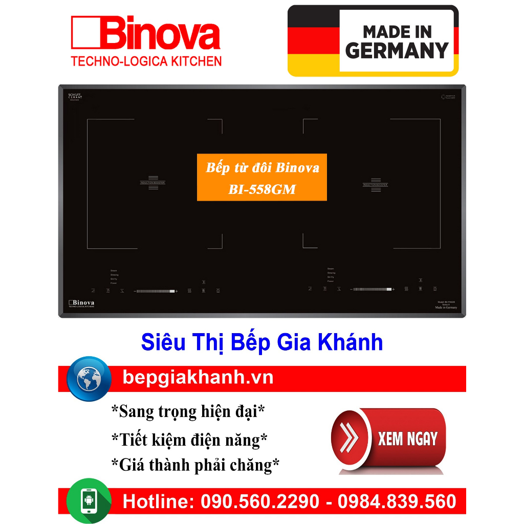 [HCM]Bếp từ đôi Binova BI-558GM nhập khẩu Đức