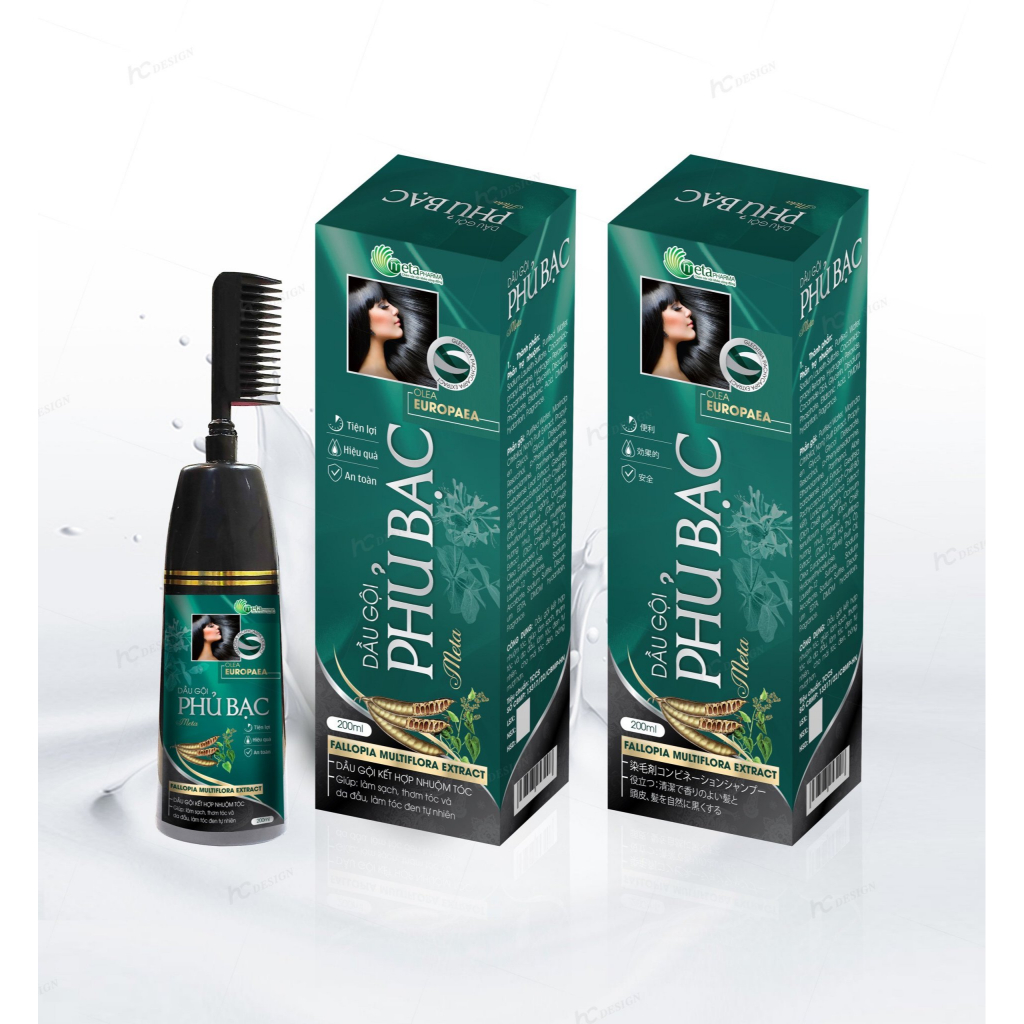 (META) Dầu gội phủ bạc nguyên liệu nhập khẩu Nhật Bản, làm tóc đen tự nhiên, cho mái tóc đen, bóng mượt hơn lọ 200ml.