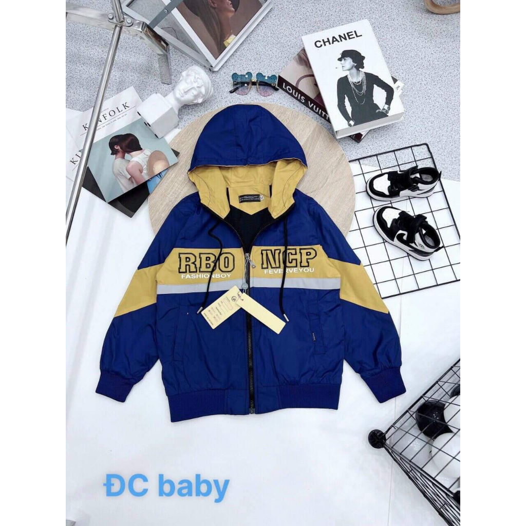 Áo khoác gió 2 lớp cao cấp xịn đẹp cho bé trai 20-40kg