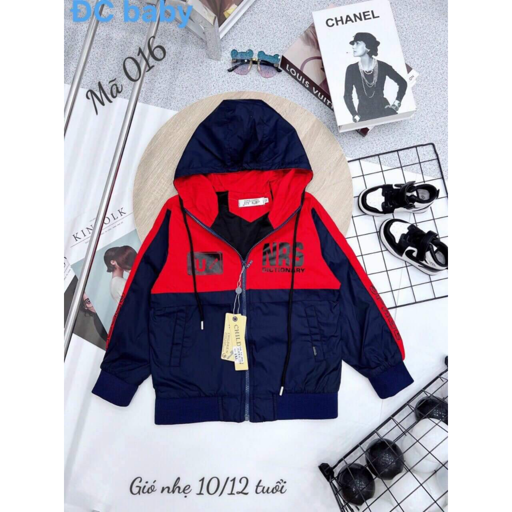 Áo khoác gió 2 lớp cao cấp xịn đẹp cho bé trai 20-40kg
