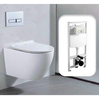 [Giá Kho]Bồn Cầu Treo Tường Men Sứ Cao Cấp[ Kèm khung thép âm tường và đủ phụ kiện lắp đặt] bảo hành 10 năm