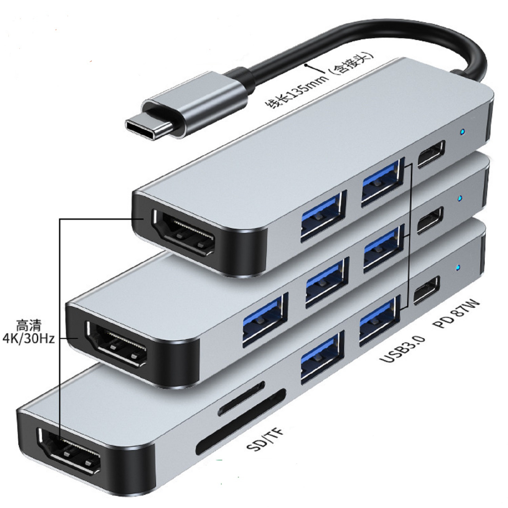 HUB chuyển đổi Type C sang HDMI + USB 3.0 (4 trong 1) thích hợp cho laptop, điện thoại