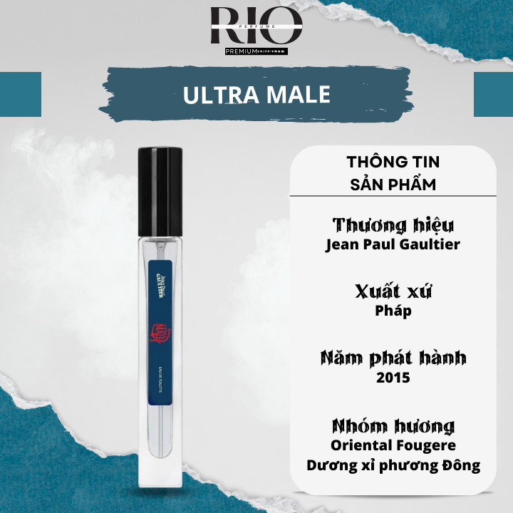 Nước hoa nam JPG Ultra Male Intense chiết 10ml mini chính hãng giản dị, gợi cảm, quyến rũ - rio.cop