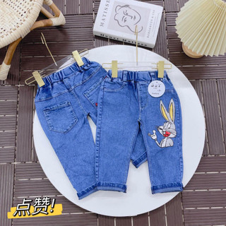 Quần bò dài hoạt hình cho bé trai/ gái 8-18kg - không kèm thắc lưng ạ