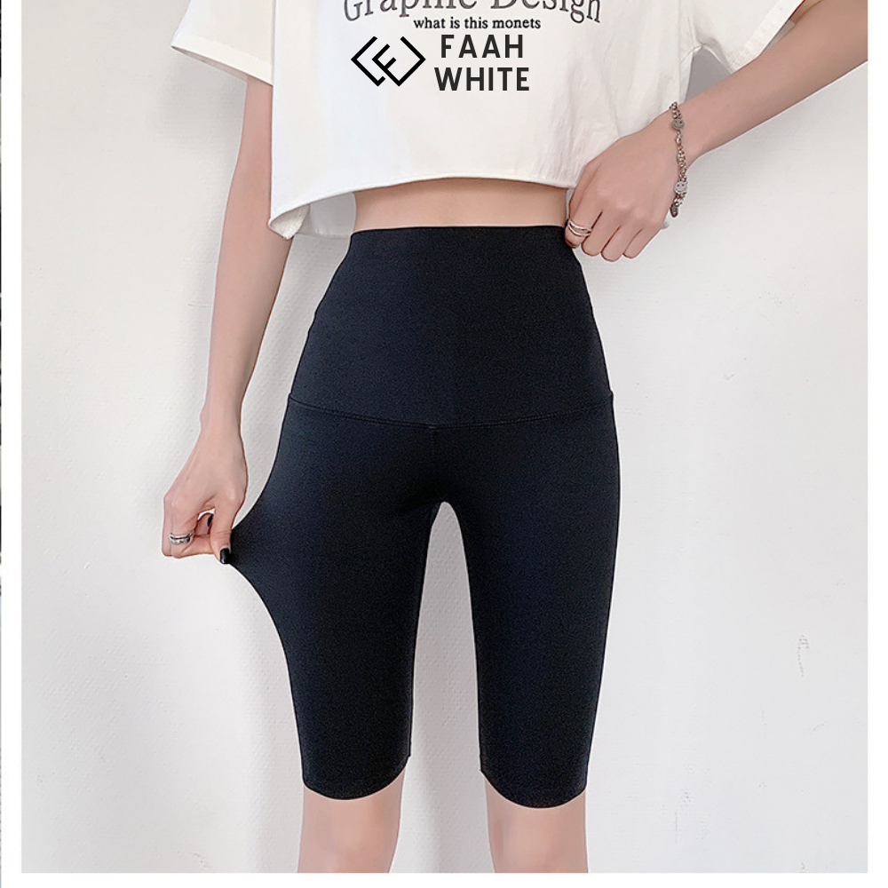 Quần Legging Thể Thao Madela Lưng Cao Thoáng Khí, Quần Short Biker Dáng Lửng Nâng Mông Thời Trang Mùa Hè Cho Nữ