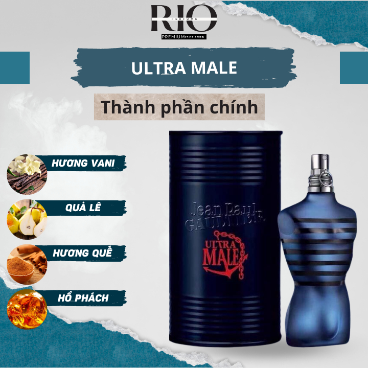 Nước hoa nam JPG Ultra Male Intense chiết 10ml mini chính hãng giản dị, gợi cảm, quyến rũ - rio.cop