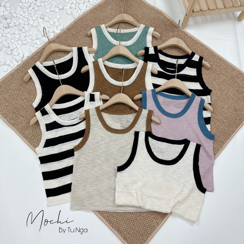 Siêu phẩm áo sát nách mongtoghi cổ viền - 8 màu len mỏng