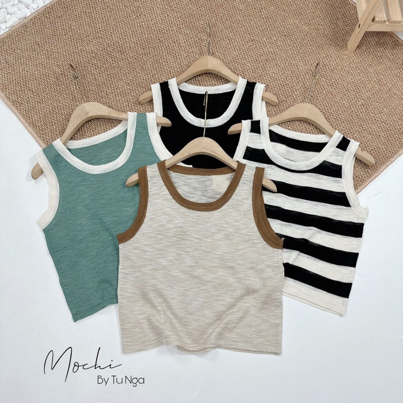 Siêu phẩm áo sát nách mongtoghi cổ viền - 8 màu len mỏng