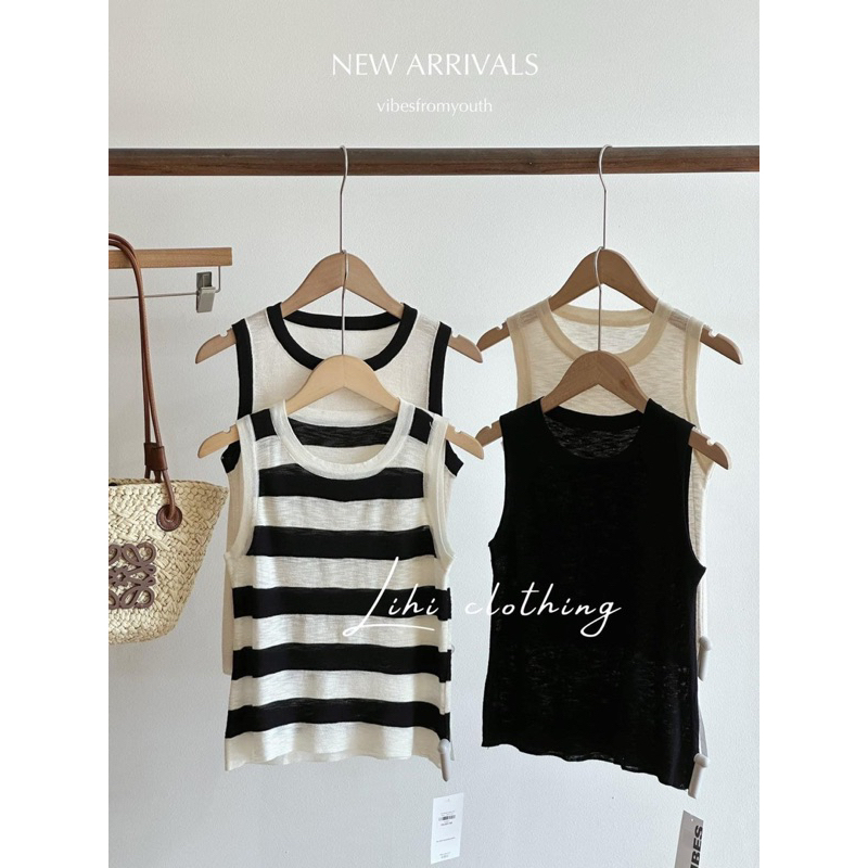 Siêu phẩm áo sát nách mongtoghi cổ viền - 8 màu len mỏng