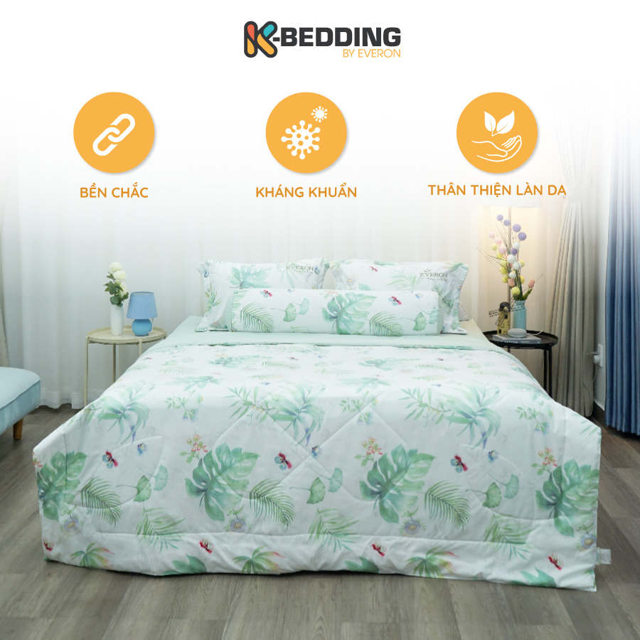 Bộ drap giường Hàn Quốc Everon Lite chất vải microfiber ELM collection 3 (4 món, không bao gồm chăn)