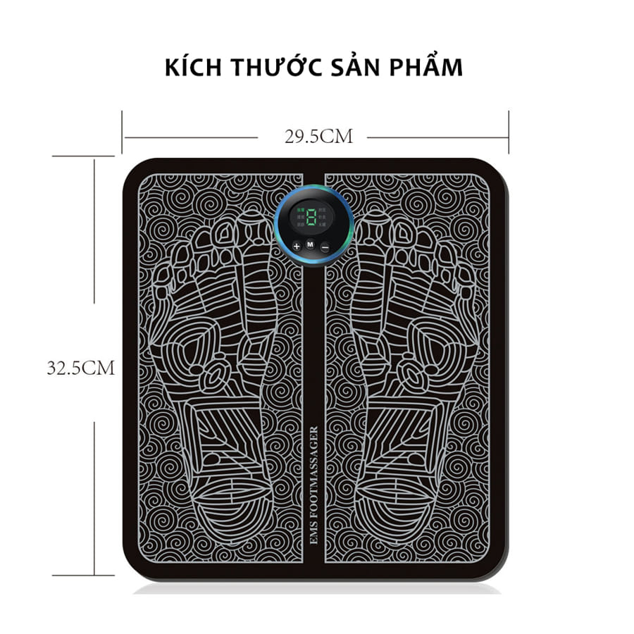 Thảm Massage Chân Xung Điện Melli Đèn Led Hiển Thị 6 Chế Độ Mát Xa Bàn Chân Giúp Lưu Thông Khí Huyết Giảm Đau Mỏi