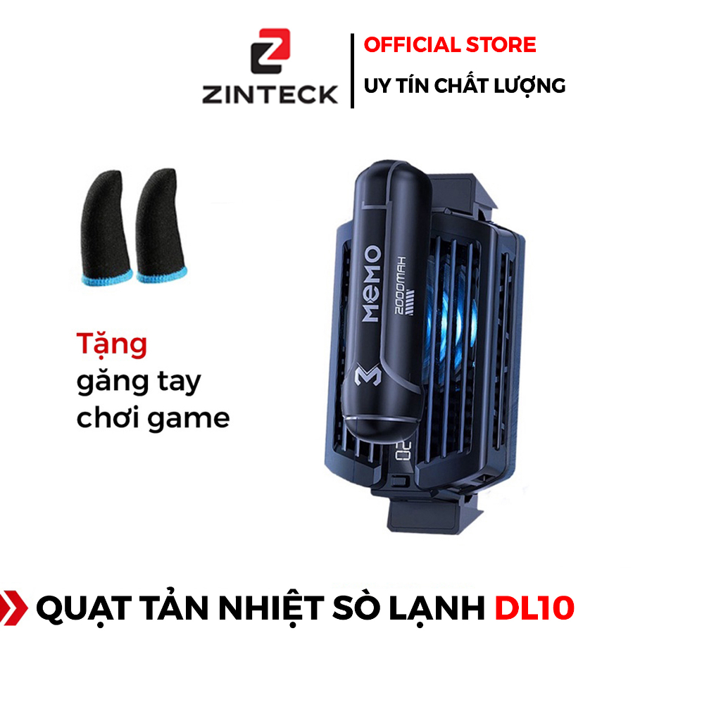 Quạt Tản Nhiệt Điện Thoại Sò Lạnh DL10 - Không Dây - Pin 2000mAh - Đèn Led RGB - Chính Hãng HD Design