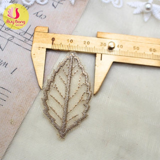 Lá ren thêu viền bô đê, lá vải đính váy áo, nguyên liệu may mặc, phụ liệu handmade