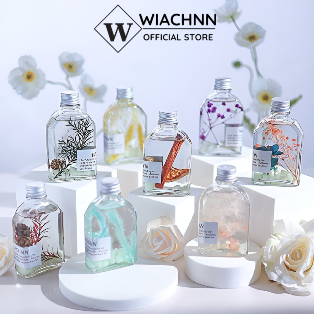 Tinh dầu thơm phòng thiên nhiên WIACHNN kèm que khuếch tán phát sáng ban đêm, decor trang trí phòng ngủ 200ml