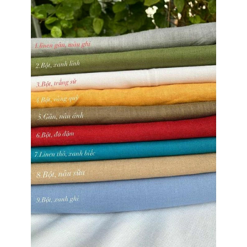 Vải linen bột, bột pha tưng, bamboo