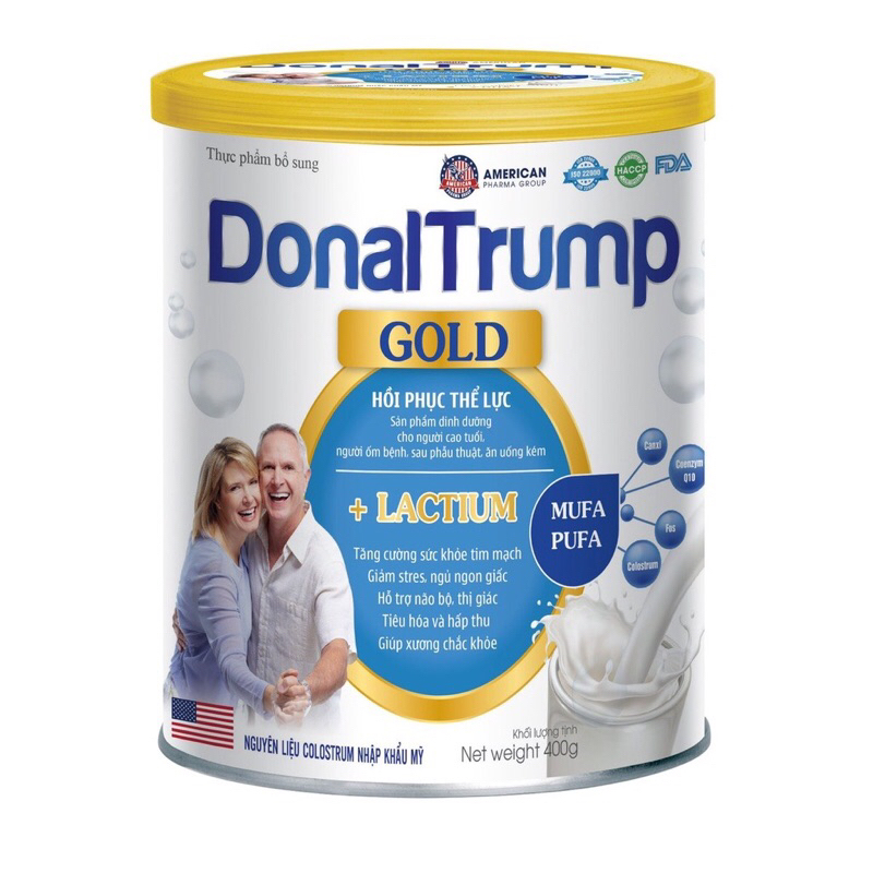 Sữa bột cho người lớn tuổi Donal Trump 900g (Hộp thiếc) - bổ sung dinh dưỡng và tăng cường sức khỏe
