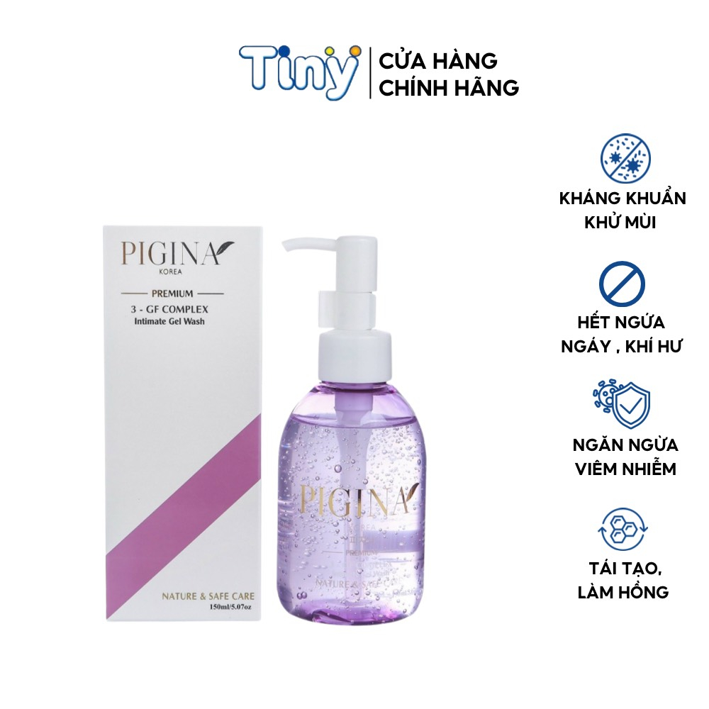 Dung dịch vệ sinh phụ nữ , gel vệ sinh phụ nữ PIGINA Hàn Quốc dưỡng ẩm, ngăn mùi, ngừa khuẩn 150 ml