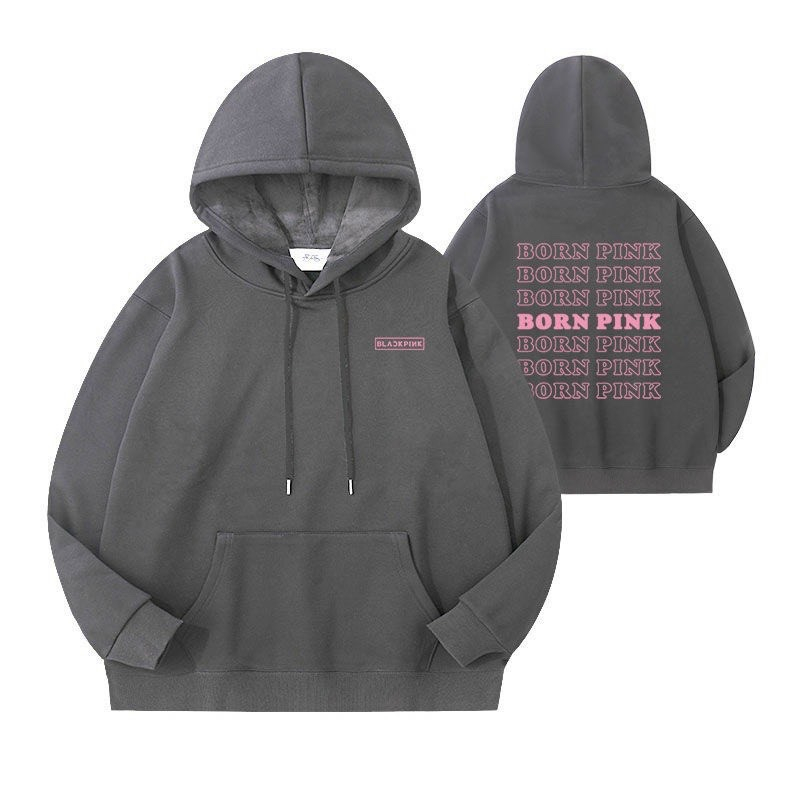 Áo Khoác Vải Nỉ Trơn BLA.CK PINK khóa kéo có nón, chất liệu mềm dày dặn, vải mềm mịn-shopsituoiteen
