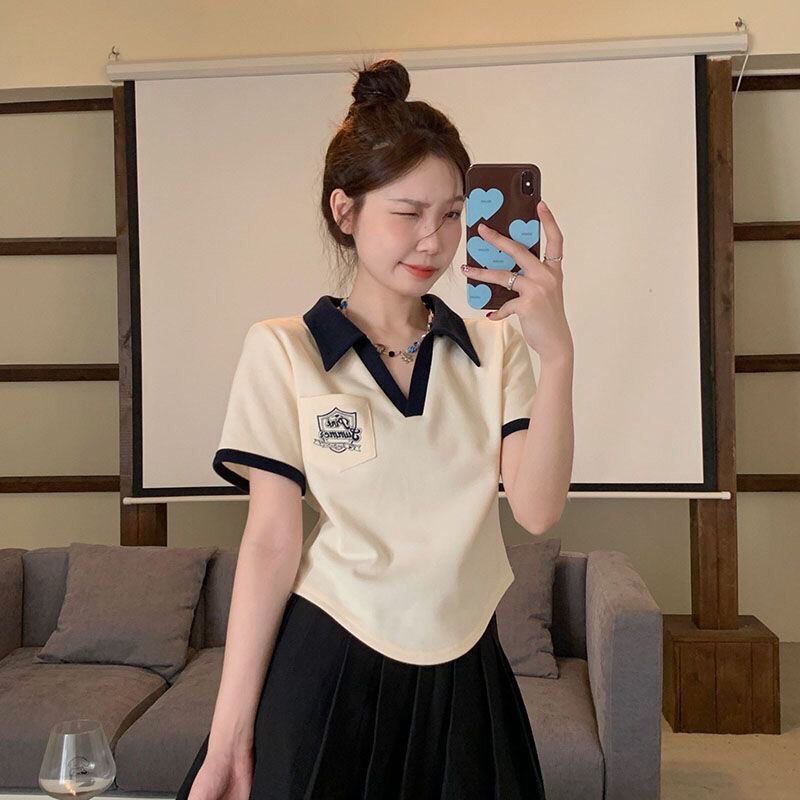 ÁO POLO NỮ CROPTOP BIGSIZE - ÁO THUN LOGO BIGSIZE