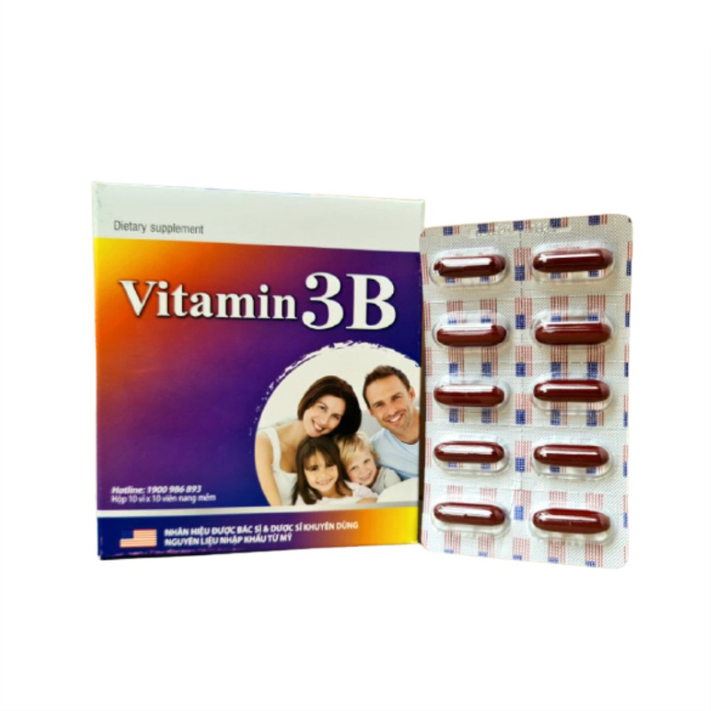Viên uống vitamin 3B giúp bổ sung vitamin B1, B6 và B12 cho cơ thể hộp 100 viên ngochuyenpharma