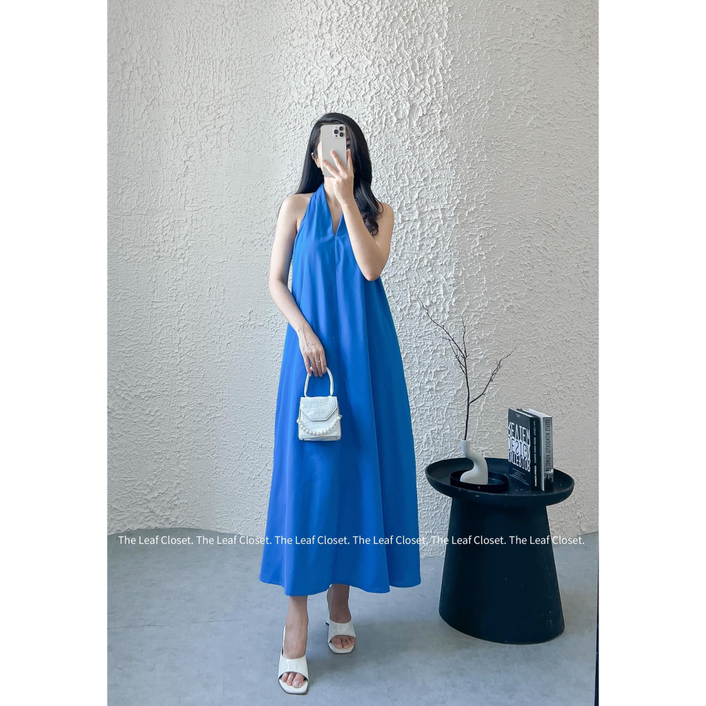 Đầm maxim tùng rộng cổ V - Đầm maxi đi biển