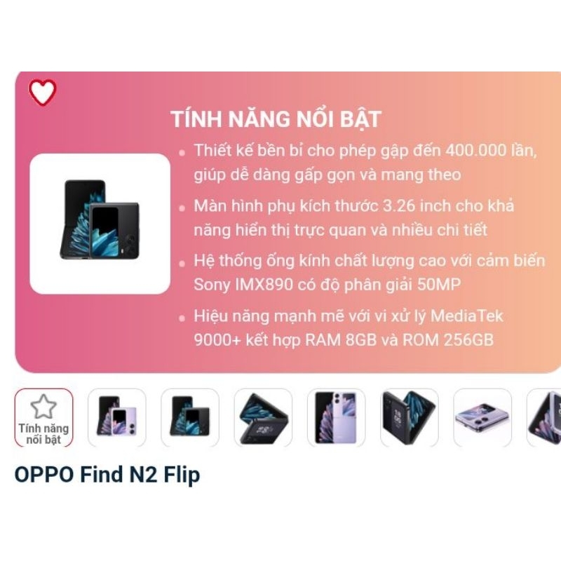 Điện thoại OPPO FIND N2 FLIP màu Tím