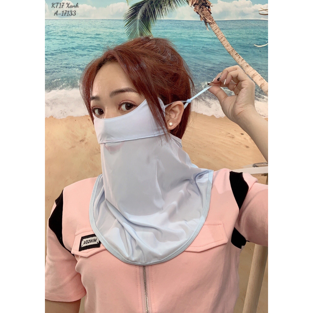 3c/120k - Kt giá rẻ - KHẨU TRANG DÀI đi nắng che gò má và cổ KT17
