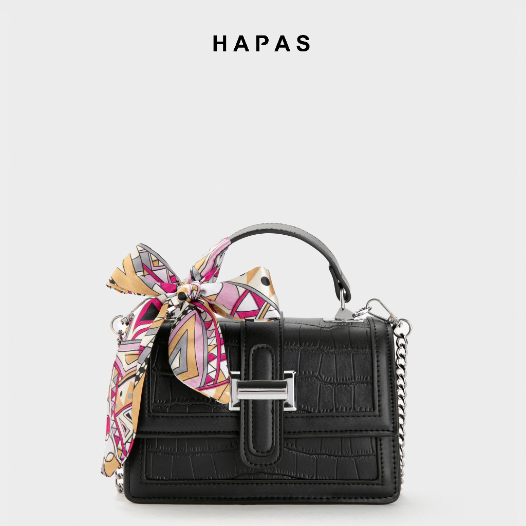 Túi xách nữ đeo chéo quai xách túi đi tiệc bag tặng mẹ Da Nhăn Khoá Bạc Hapas - TXT221204