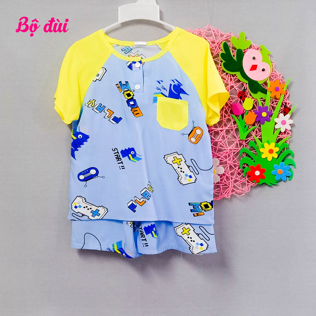 [13-14kg]Bộ tole/lanh quần đùi tay ngắn, sát nách bé trai từ 13-14kg (shopdotolemevabe)