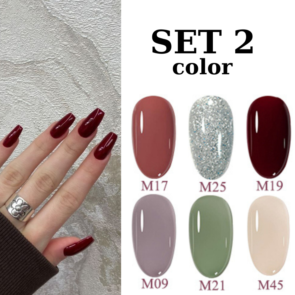 Set sơn May gel 6 màu hiện đại sơn móng tay dùng đèn UV/LED sơn gel mini