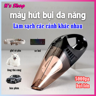 Máy hút bụi ô tô, máy hút bụi cầm tay. 3 Đầu Hút, Lực Hút Cực Mạnh Dễ Dàng Làm Sạch Ghế Ngồi, Kẽ Hở,máy hút bụi