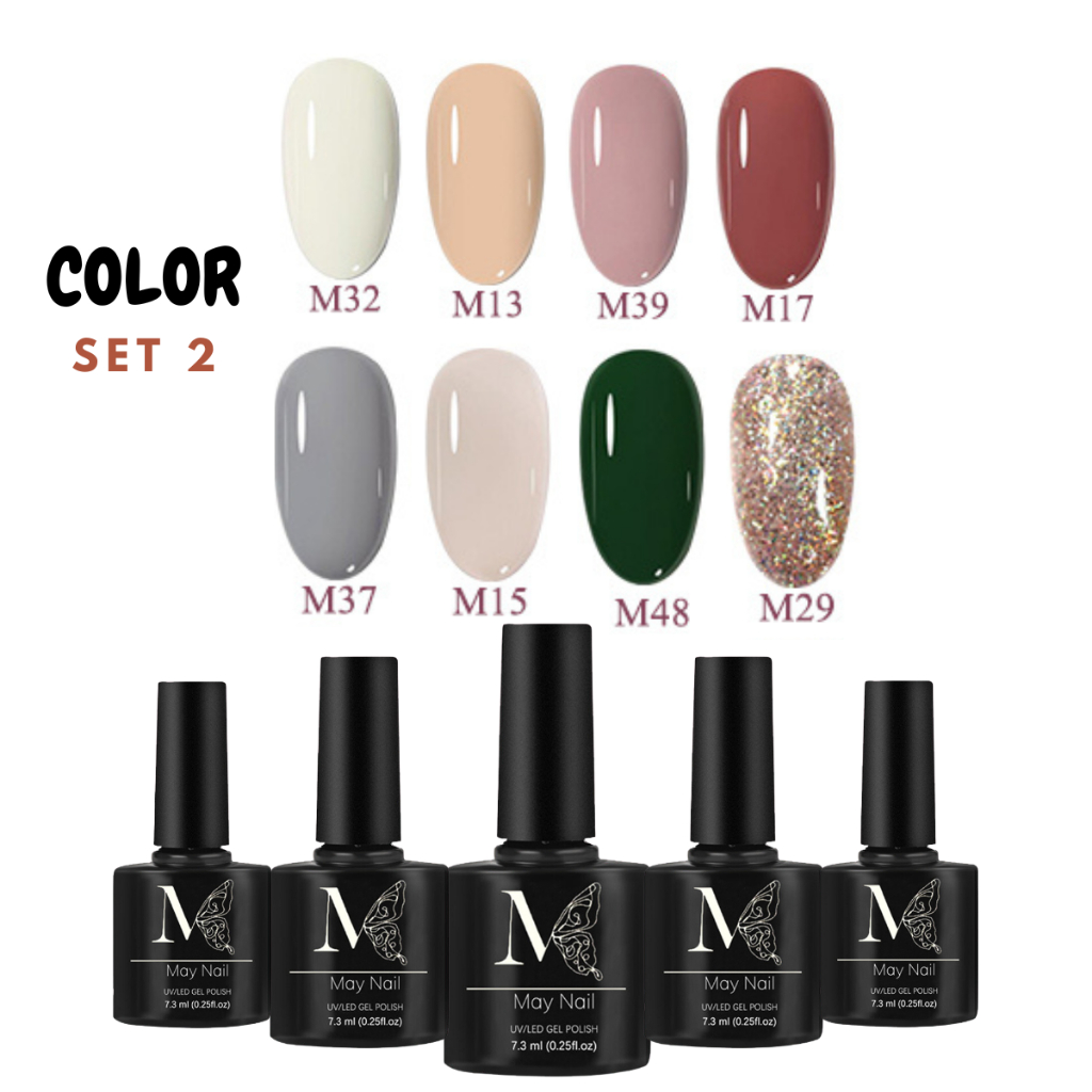 Set sơn gel 8 màu May gel màu sơn hiện đại sơn móng tay dùng đèn UV/LED sơn gel mini