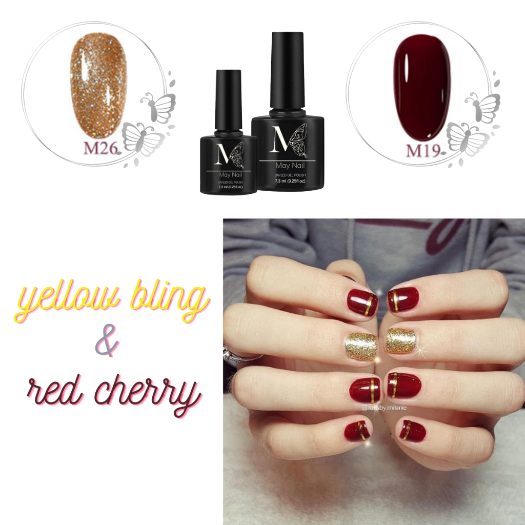 Set sơn gel 8 màu May gel màu sơn hiện đại sơn móng tay dùng đèn UV/LED sơn gel mini
