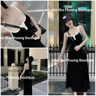 Váy Phông 2 s Dây Dáng Dài Đầm Phông Dáng Suông Cotton Thoáng Mát Bầu 70kg cũng mặc được mẫu VAY2SCOTRUNHUNEO. TP160
