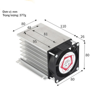 Đế Nhôm Và Quạt Tản Nhiệt Cho Relay Bán Dẫn SSR 3 Pha