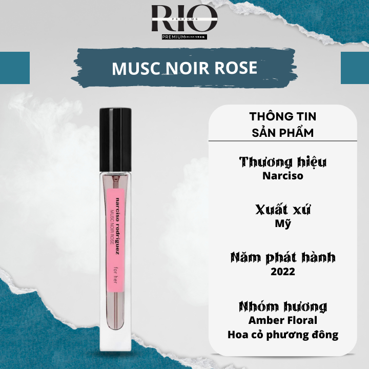 Nước Hoa Nữ Narciso Rodriguez Musc Noir Rose For Her chiết 10ml chính hãng nữ tính, quyến rũ, tinh tế - rio.cop