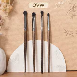  【OVW  Set 4 cọ trang điểm đánh phấn mắt chất liệu lông dê XQ11 + XQ12 + XQ19 + N64B 