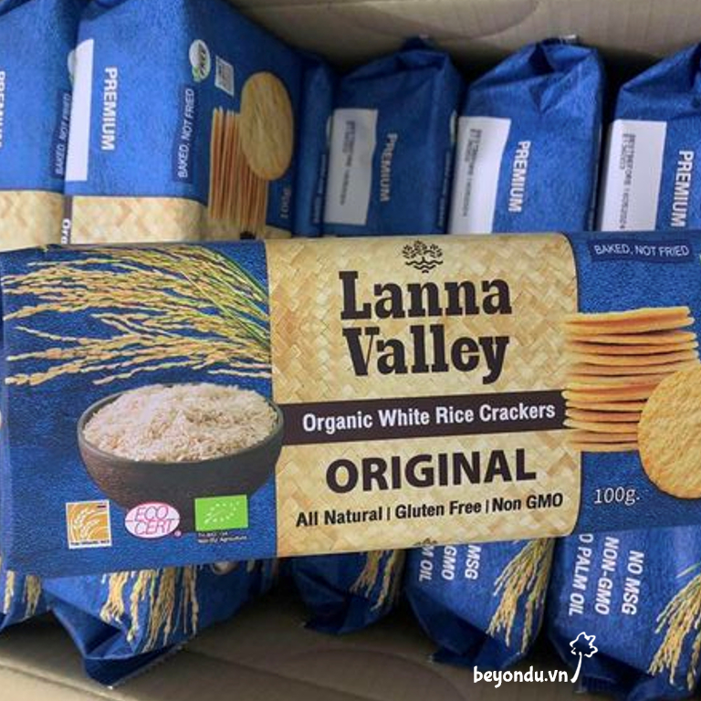 Bánh gạo hữu cơ Lanna Valley 100g - Organic Rice Crackers