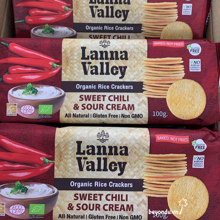 Bánh gạo hữu cơ Lanna Valley 100g - Organic Rice Crackers