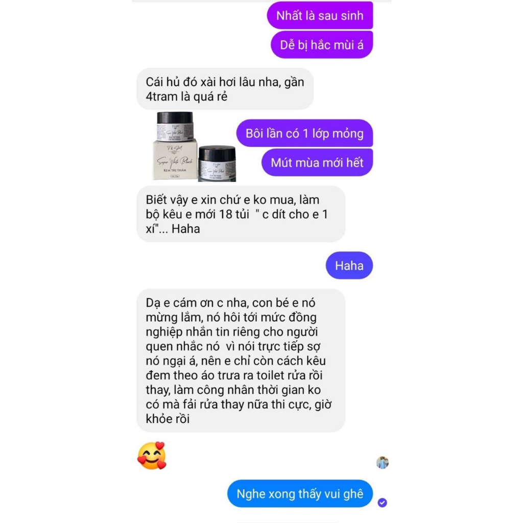 Mẫu Dùng Thử Kem Thâm Super White Bleach