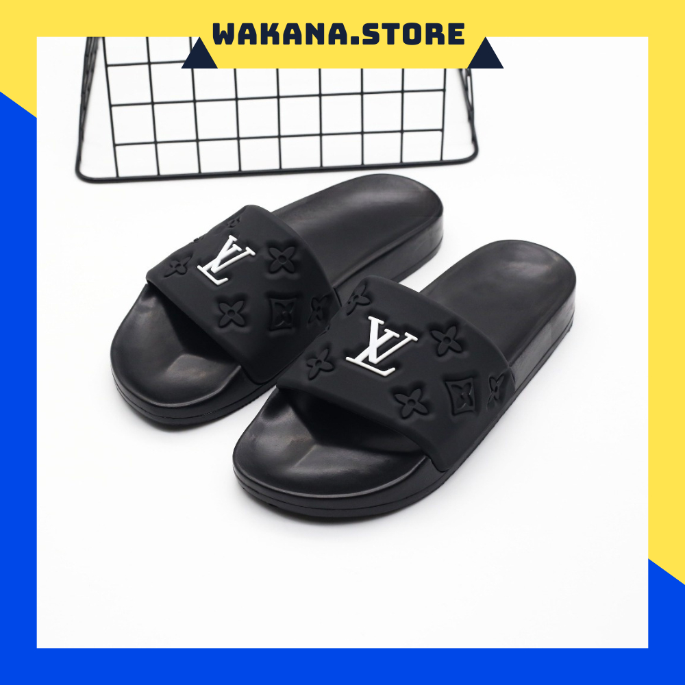 Dép Nam LV Quai Ngang ĐẾ PU Đi êm Chân Kiểu Dáng Thời Trang Năng Động