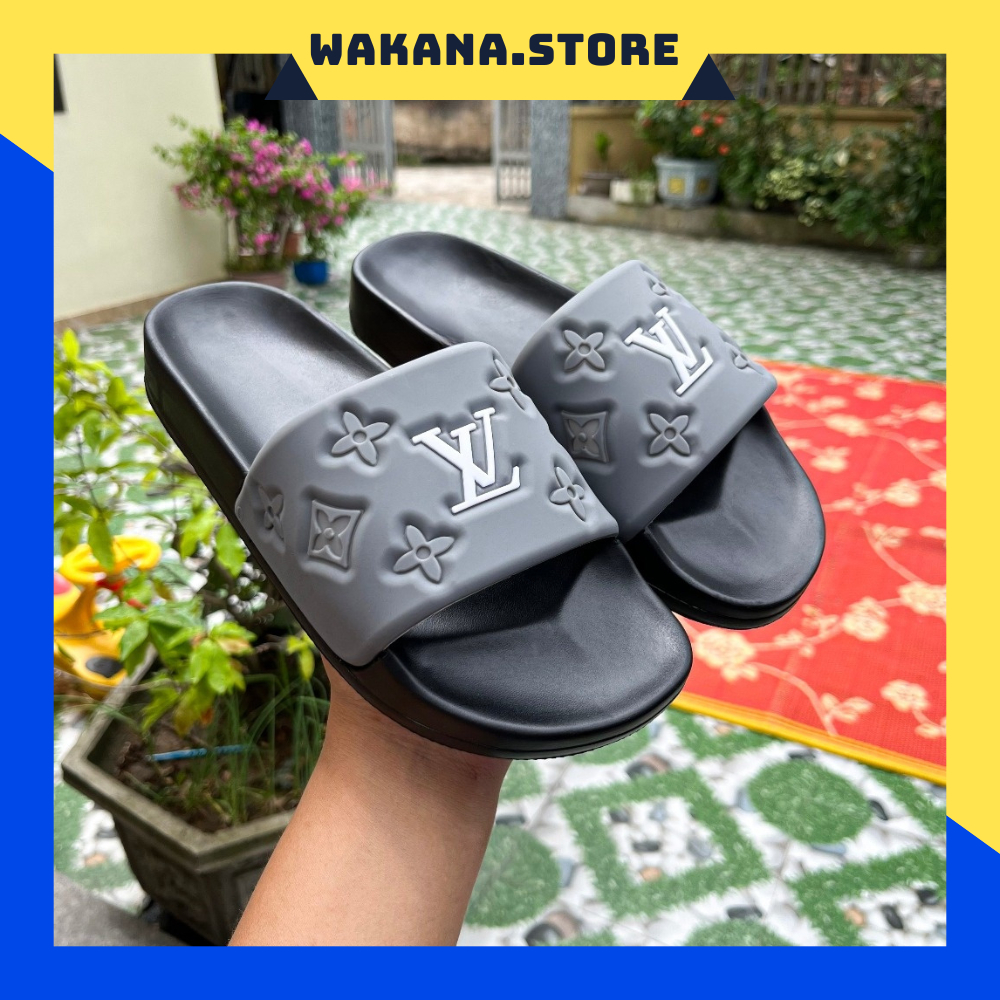 Dép Nam LV Quai Ngang ĐẾ PU Đi êm Chân Kiểu Dáng Thời Trang Năng Động