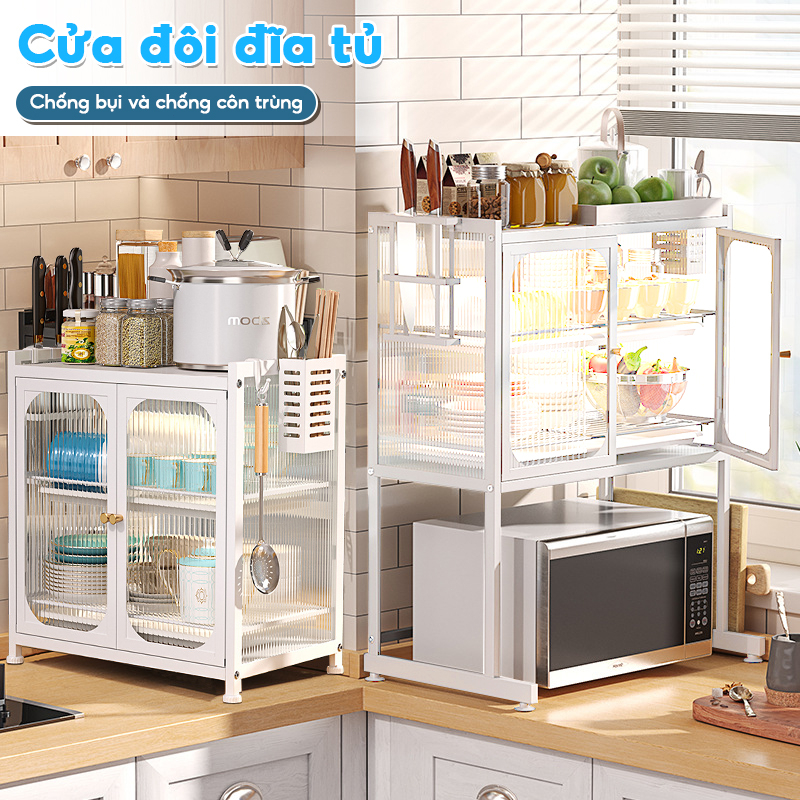 GKSOOK ⭐Tủ đựng đồ nhà bếp Giá đỡ bàn ăn gia dụng lưu trữ kệ kệ đa chức năng Tủ gia vị tủ đựng đồ Giá để lò vi sóng