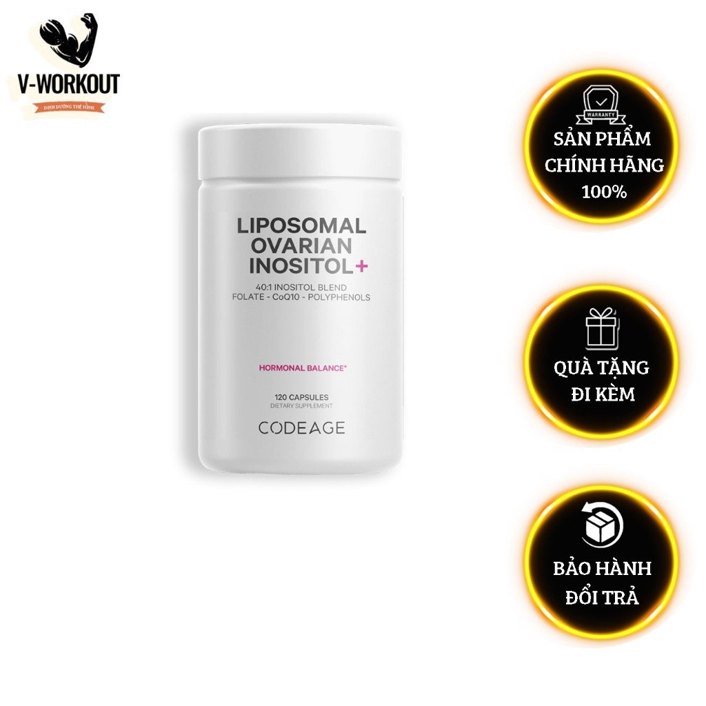 CodeAge Viên Uống Cho Phụ Nữ LIPOSOMAL OVARIAN INOSITOL Hộp 120 Viên Chính Hãng Codeage