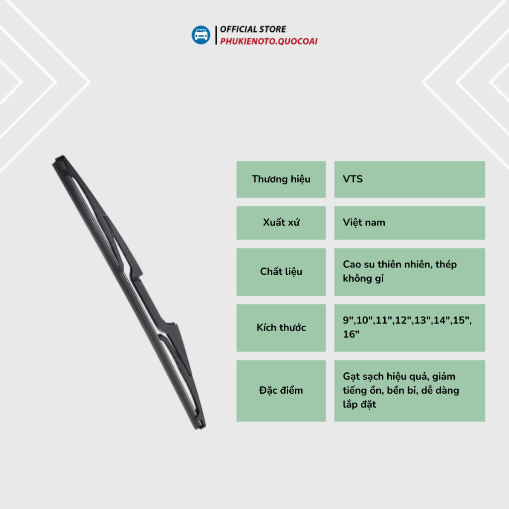 Gạt mưa sau xe oto,gạt mưa sau xe hơi dòng Vinfast Fadil, Lux A, Lux SA, VFe34,...