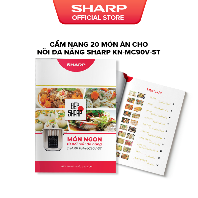 [QUÀ TẶNG KHÔNG BÁN] Cẩm nang 20 món ăn cho nồi đa năng Sharp KN-MC90V-ST